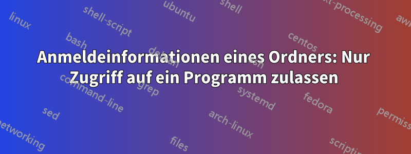 Anmeldeinformationen eines Ordners: Nur Zugriff auf ein Programm zulassen