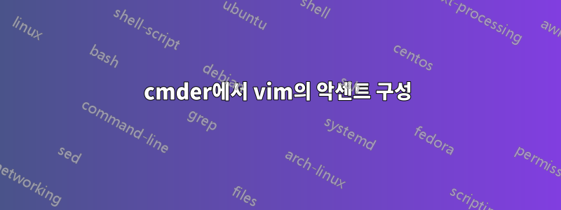 cmder에서 vim의 악센트 구성