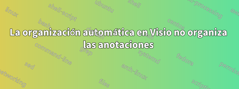 La organización automática en Visio no organiza las anotaciones