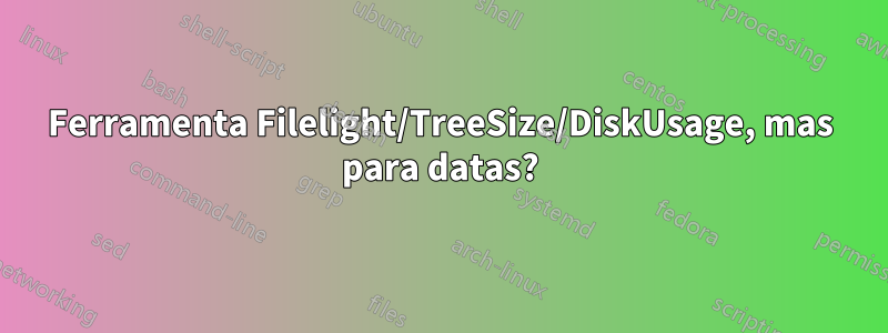 Ferramenta Filelight/TreeSize/DiskUsage, mas para datas?