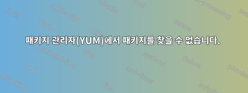 패키지 관리자(YUM)에서 패키지를 찾을 수 없습니다.