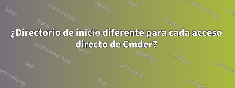 ¿Directorio de inicio diferente para cada acceso directo de Cmder?