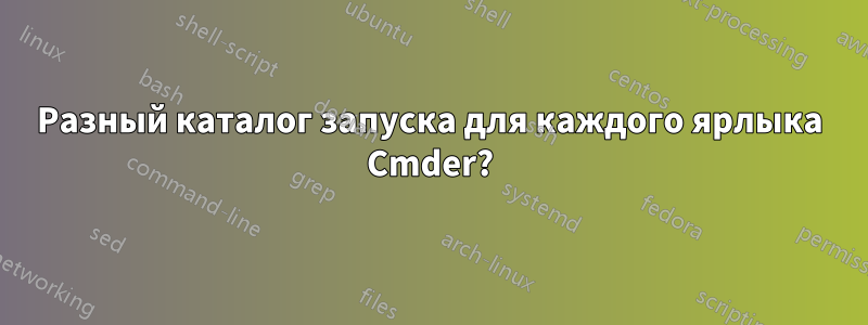 Разный каталог запуска для каждого ярлыка Cmder?