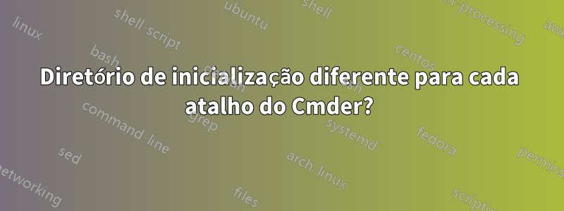 Diretório de inicialização diferente para cada atalho do Cmder?