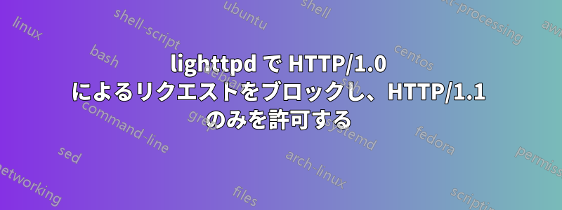 lighttpd で HTTP/1.0 によるリクエストをブロックし、HTTP/1.1 のみを許可する