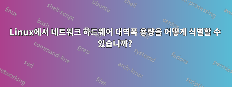 Linux에서 네트워크 하드웨어 대역폭 용량을 어떻게 식별할 수 있습니까?