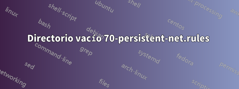 Directorio vacío 70-persistent-net.rules