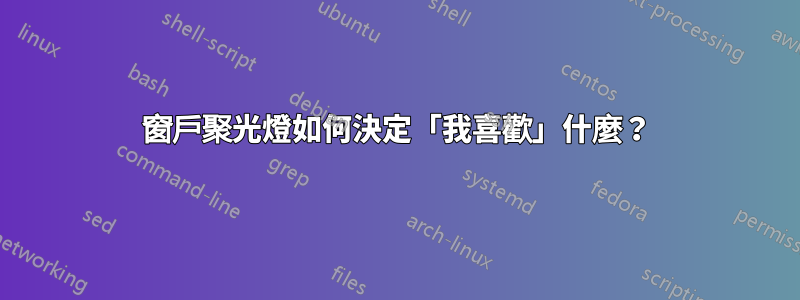 窗戶聚光燈如何決定「我喜歡」什麼？