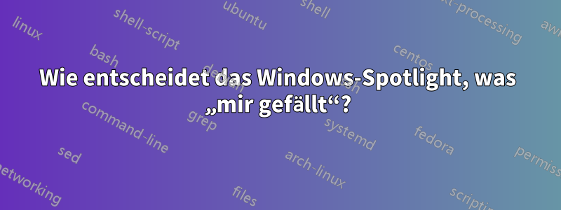 Wie entscheidet das Windows-Spotlight, was „mir gefällt“?