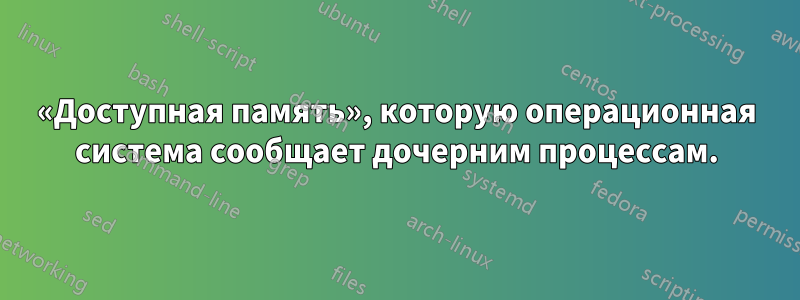 «Доступная память», которую операционная система сообщает дочерним процессам.