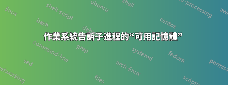 作業系統告訴子進程的“可用記憶體”
