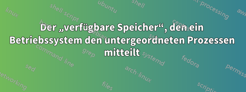Der „verfügbare Speicher“, den ein Betriebssystem den untergeordneten Prozessen mitteilt