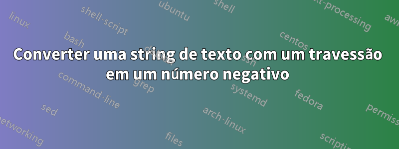 Converter uma string de texto com um travessão em um número negativo