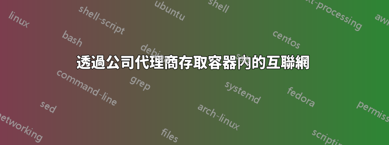 透過公司代理商存取容器內的互聯網