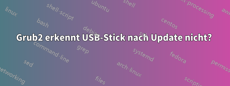 Grub2 erkennt USB-Stick nach Update nicht?