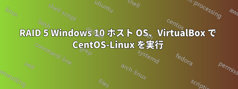 RAID 5 Windows 10 ホスト OS、VirtualBox で CentOS-Linux を実行