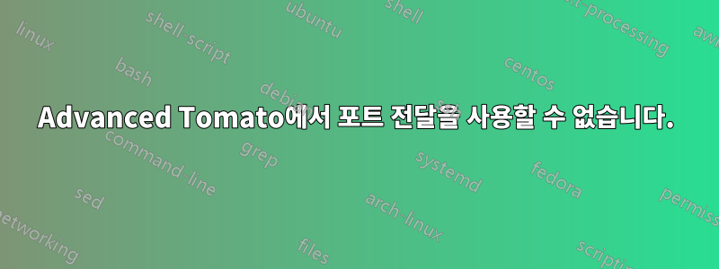 Advanced Tomato에서 포트 전달을 사용할 수 없습니다.