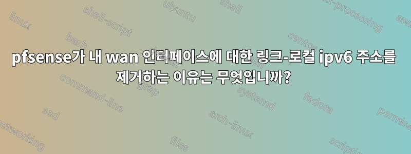 pfsense가 내 wan 인터페이스에 대한 링크-로컬 ipv6 주소를 제거하는 이유는 무엇입니까?