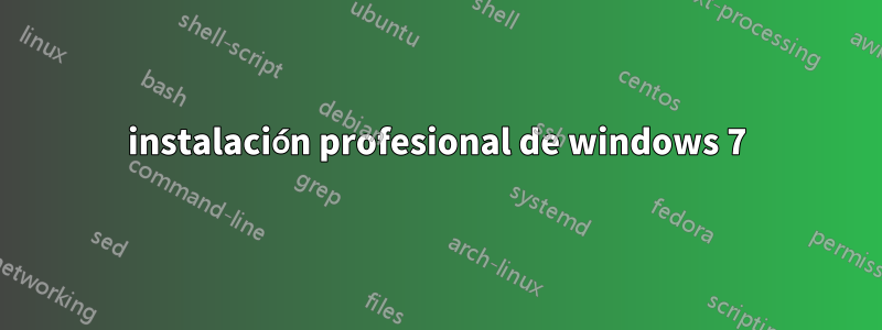 instalación profesional de windows 7