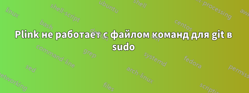 Plink не работает с файлом команд для git в sudo