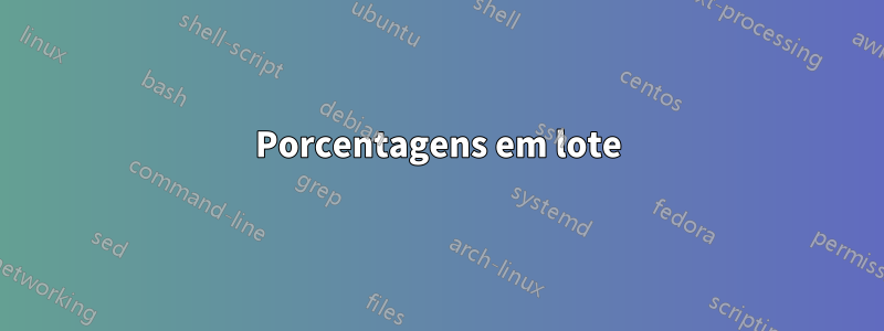 Porcentagens em lote