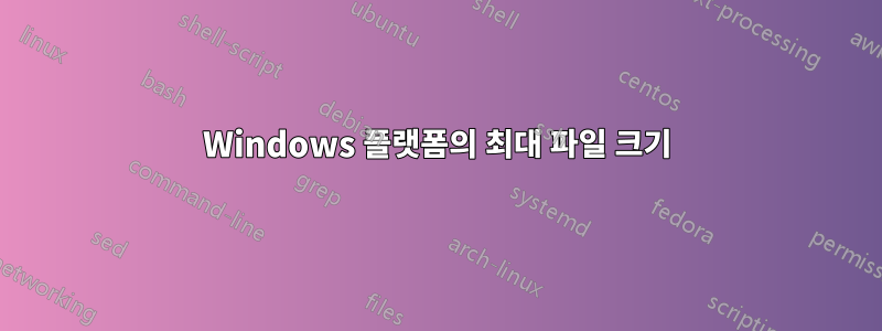 Windows 플랫폼의 최대 파일 크기