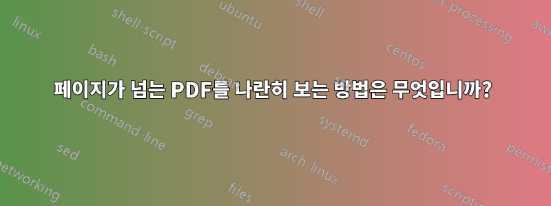 2페이지가 넘는 PDF를 나란히 보는 방법은 무엇입니까?