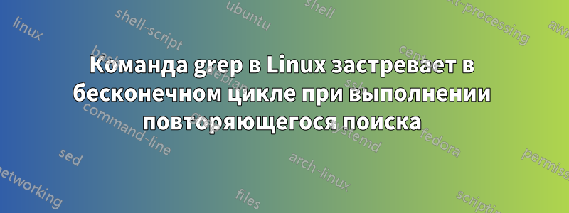 Команда grep в Linux застревает в бесконечном цикле при выполнении повторяющегося поиска