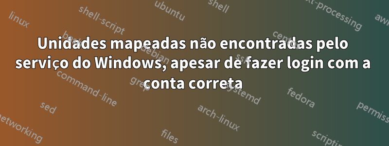 Unidades mapeadas não encontradas pelo serviço do Windows, apesar de fazer login com a conta correta