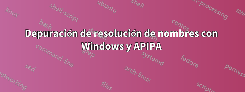 Depuración de resolución de nombres con Windows y APIPA