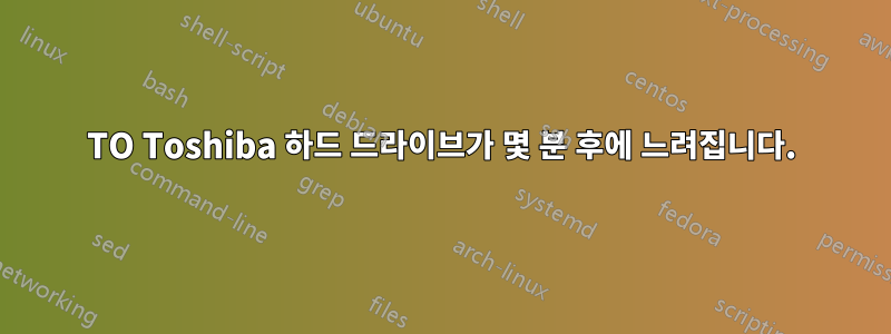 6TO Toshiba 하드 드라이브가 몇 분 후에 느려집니다.