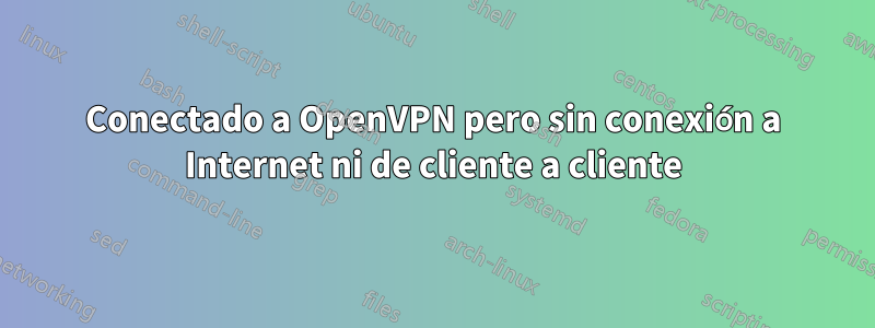 Conectado a OpenVPN pero sin conexión a Internet ni de cliente a cliente