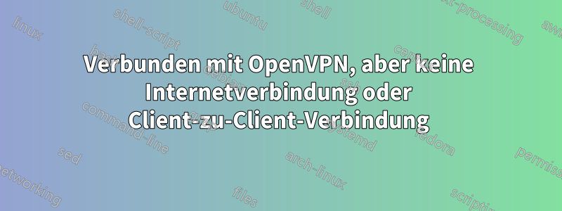 Verbunden mit OpenVPN, aber keine Internetverbindung oder Client-zu-Client-Verbindung
