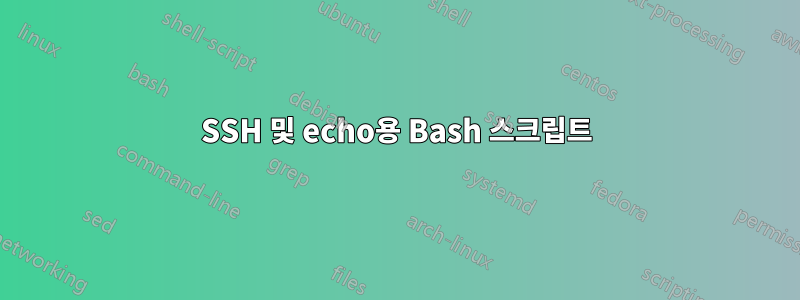 SSH 및 echo용 Bash 스크립트