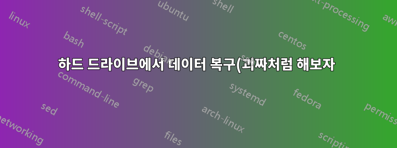 하드 드라이브에서 데이터 복구(괴짜처럼 해보자)