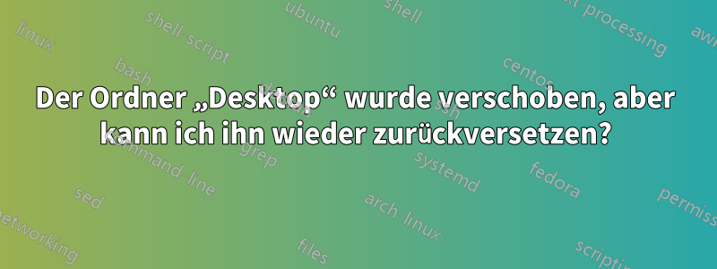 Der Ordner „Desktop“ wurde verschoben, aber kann ich ihn wieder zurückversetzen?