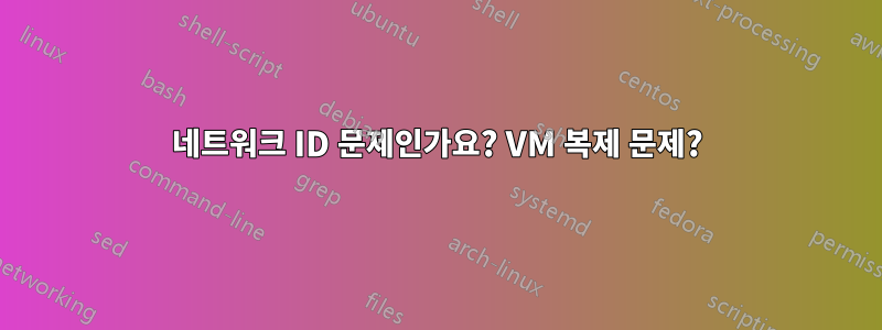 네트워크 ID 문제인가요? VM 복제 문제?