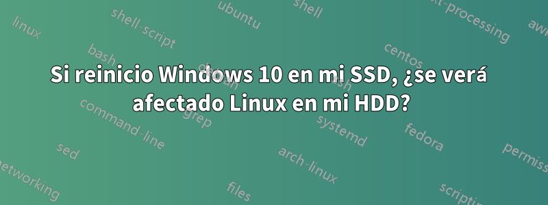 Si reinicio Windows 10 en mi SSD, ¿se verá afectado Linux en mi HDD?