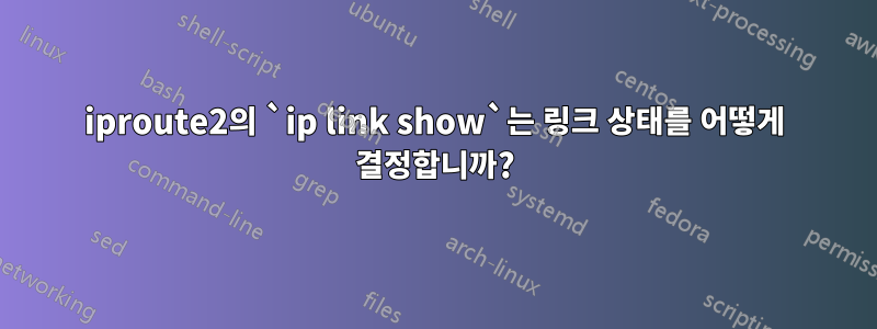 iproute2의 `ip link show`는 링크 상태를 어떻게 결정합니까?