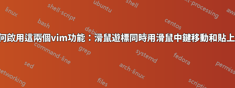 如何啟用這兩個vim功能：滑鼠遊標同時用滑鼠中鍵移動和貼上？