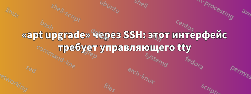 «apt upgrade» через SSH: этот интерфейс требует управляющего tty
