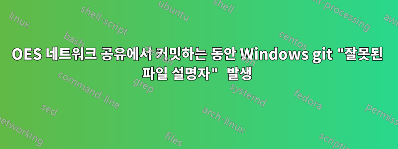 OES 네트워크 공유에서 커밋하는 동안 Windows git "잘못된 파일 설명자" 발생