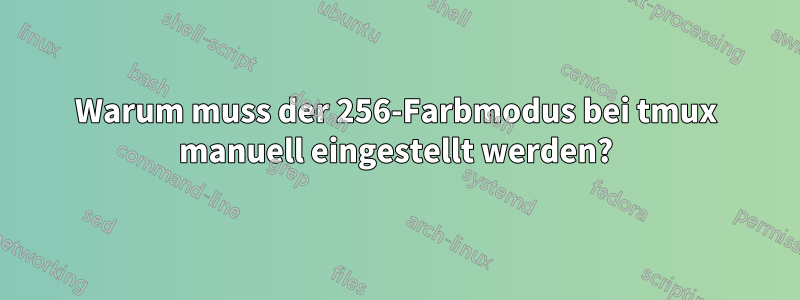 Warum muss der 256-Farbmodus bei tmux manuell eingestellt werden?