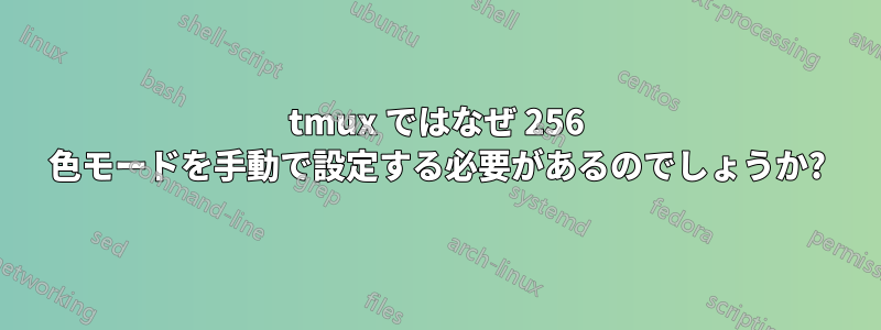 tmux ではなぜ 256 色モードを手動で設定する必要があるのでしょうか?