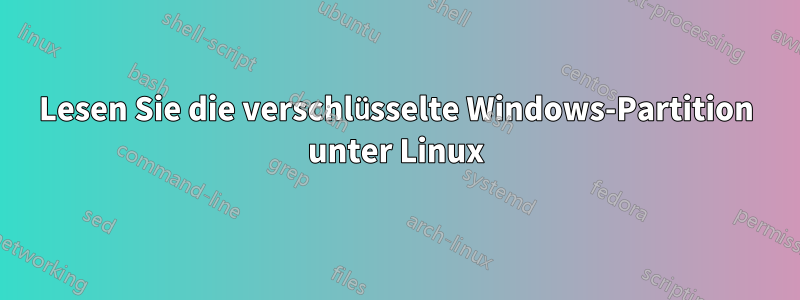 Lesen Sie die verschlüsselte Windows-Partition unter Linux