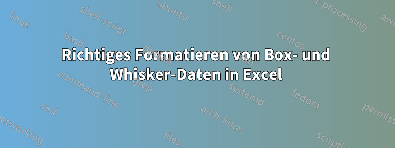 Richtiges Formatieren von Box- und Whisker-Daten in Excel