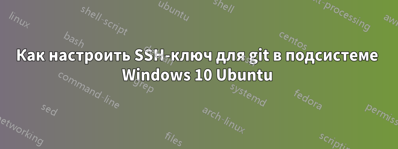 Как настроить SSH-ключ для git в подсистеме Windows 10 Ubuntu