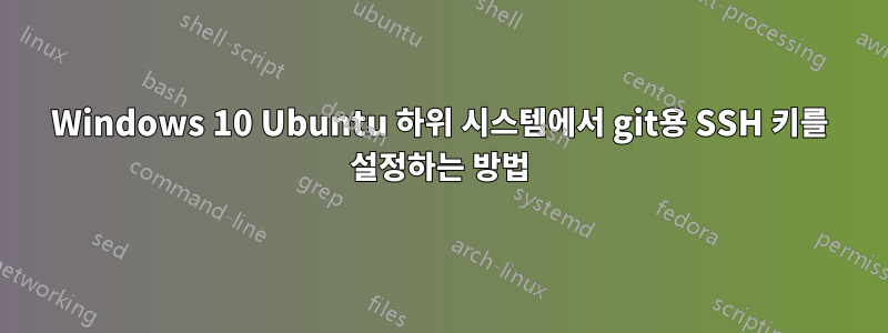 Windows 10 Ubuntu 하위 시스템에서 git용 SSH 키를 설정하는 방법
