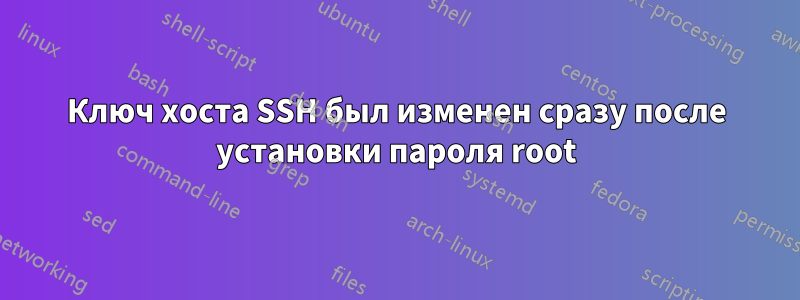 Ключ хоста SSH был изменен сразу после установки пароля root