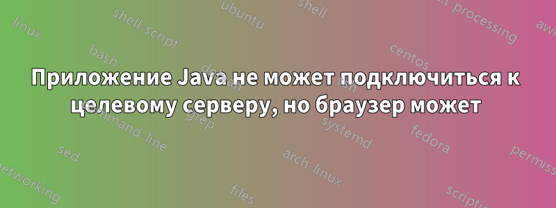 Приложение Java не может подключиться к целевому серверу, но браузер может